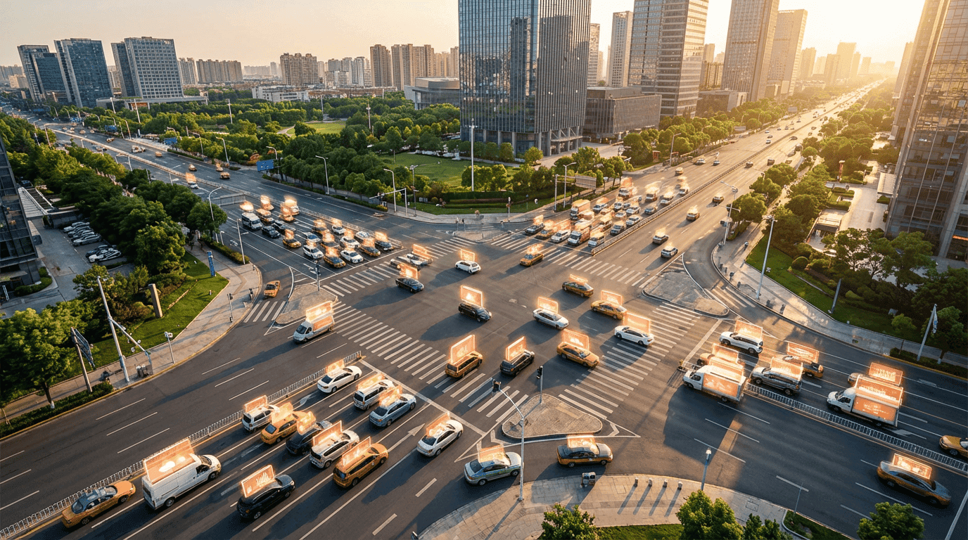 Aerial view of road network